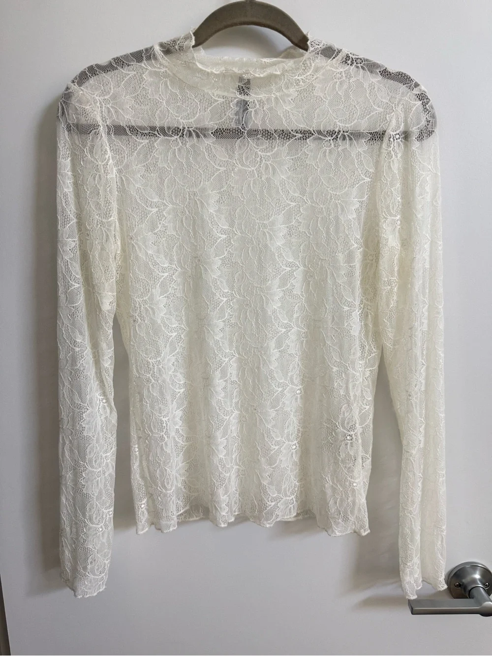 By Anthropologie Lace Top for Layering Ivory Small